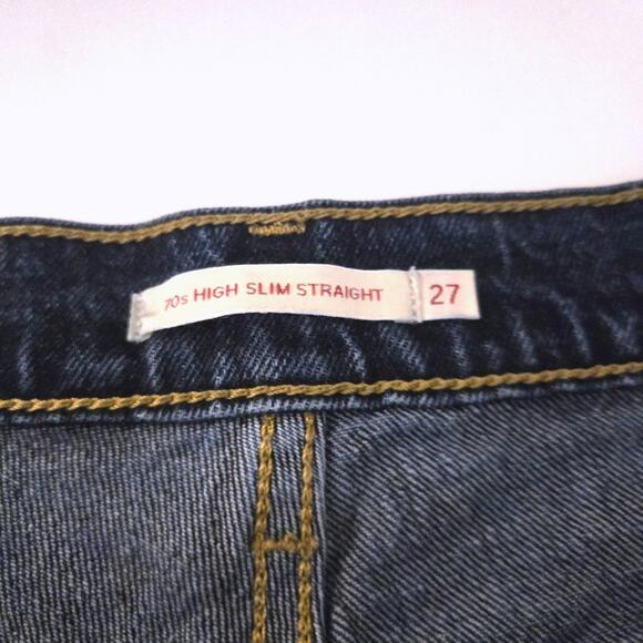 Levi's Premium 70s High Slim Straight Jeans Dark Wash W27 L29 - Picture 8 of 11